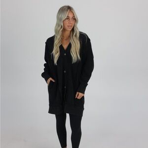 Black Button-Up Cardigan